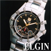 腕時計『ELGIN（エルジン）クロノグラフ・ウォッチ！ NEWクロノダイバー（ブラック）FK1332S-B』