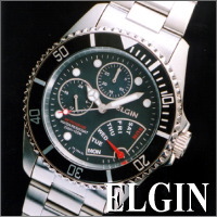 腕時計『ELGIN（エルジン）レトログラード付きウォッチ！ マルチ・レトログラード（ブラック）FK1334S-B』
