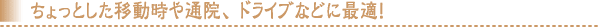 ������Ƃ����ړ�����ʉ@�A�h���C�u�ȂǂɍœK�I