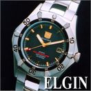 腕時計『ELGIN（エルジン）ソーラー・メンズ腕時計！ NEWソーラー・ダイバーウォッチ（ブラック）FK1328S-B 紳士用』