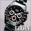腕時計『ELGIN（エルジン）クロノグラフ・ウォッチ！ クロノグラフ（ブラック）FK1308B-B』
