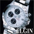 腕時計『ELGIN（エルジン）クロノグラフ・ウォッチ！ クロノグラフ・ダイバー（ホワイト)FK1184S-W』
