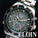 腕時計『ELGIN（エルジン）ソーラー電波・メンズ腕時計！ クロノグラフ・ソーラー電波ウォッチ（ブラック）FK1315S-BP 紳士用』